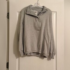 Aerie Light Gray Zip-Up Sweater